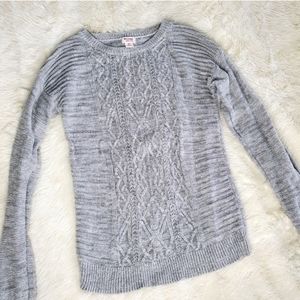 Grey Knit Pattern Thick Sweater for Fall Winter